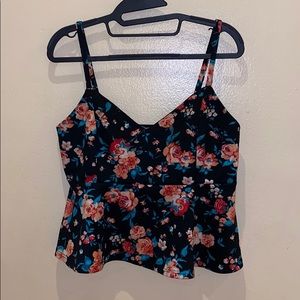 Floral peplum crop top